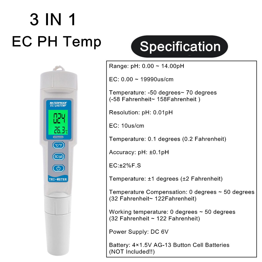 Professional 4 IN 1 TDS PH EC  - Ph Meter Digital Water Tester review and price