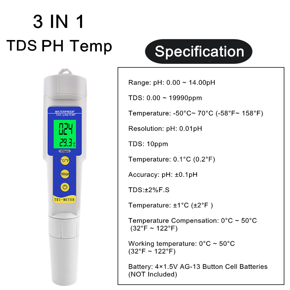 Professional 4 IN 1 TDS PH EC  - Ph Meter Digital Water Tester review and price